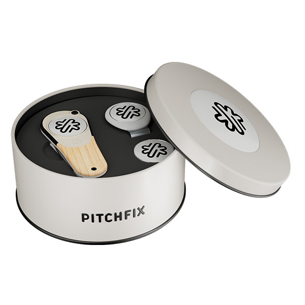 New Round Golf Gift Tin with Woodie and Hat Clip