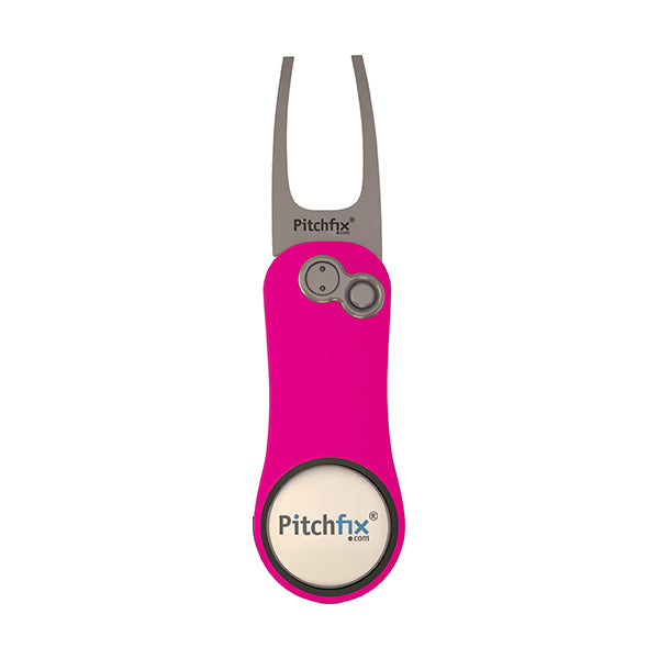 Fluorescent pink Pitchfix Hybrid2.0 Divot Tool