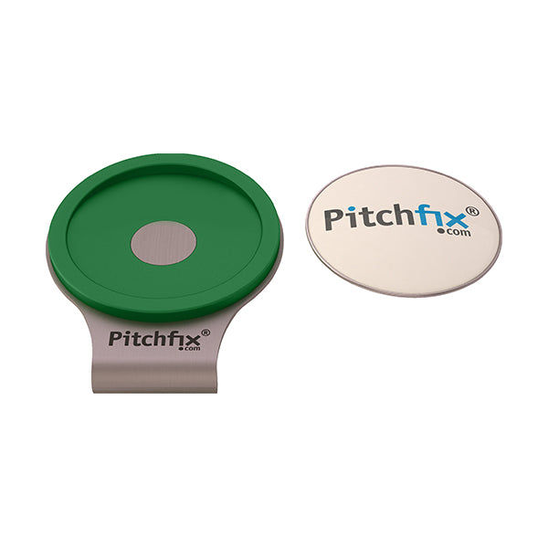 Green Pitchfix Hat and Cap Clip Golf ball marker
