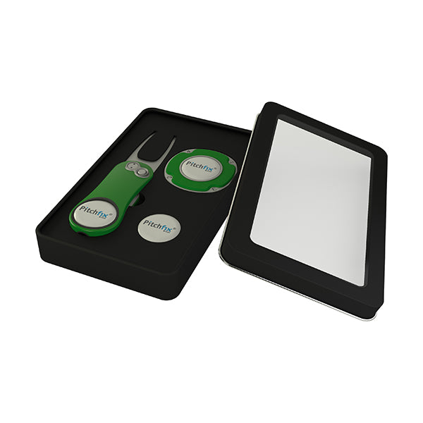 Window Golf Gift Tin with Hybrid2.0 repair tool and Multimarker chip